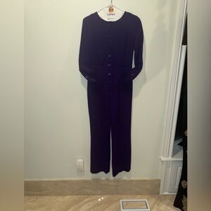 CHANEL Deep Purple wool Jumpsuit - Size 36